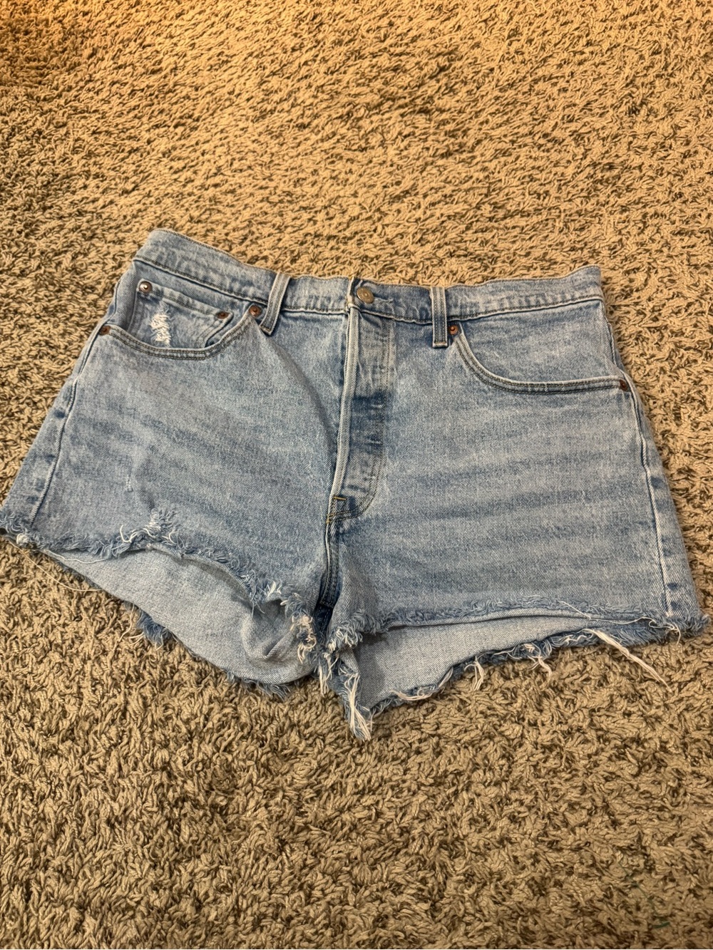 Levi's 501 Women’s Denim Shorts Jazz Solo High Waisted Button Fly Waist 32 EUC